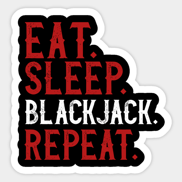 Casino Blackjack Design for a Card Player and Gambler print Sticker by biNutz